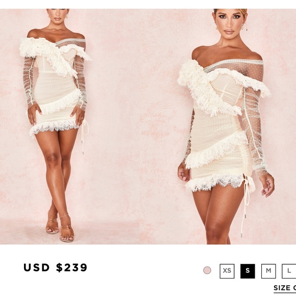 House of CB Dresses House Of Cb Sorrel Ivory Lace Frill Mini Dress Poshmark